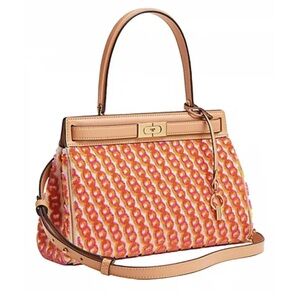 Tory Burch Lee Radziwill Satchel - Pink and Tan